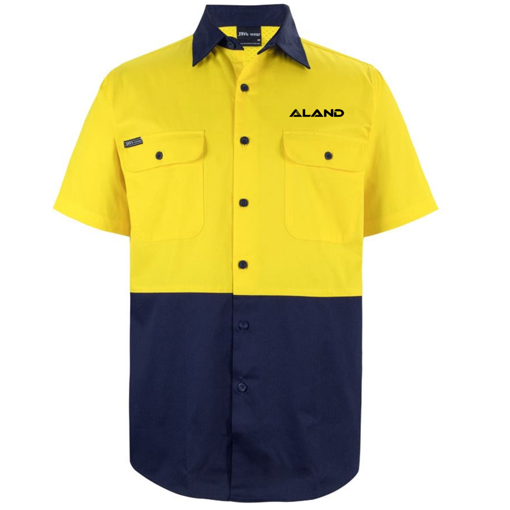ALAND JB'S HI VIS S/S 150G SHIRT YELLOW/NAVY