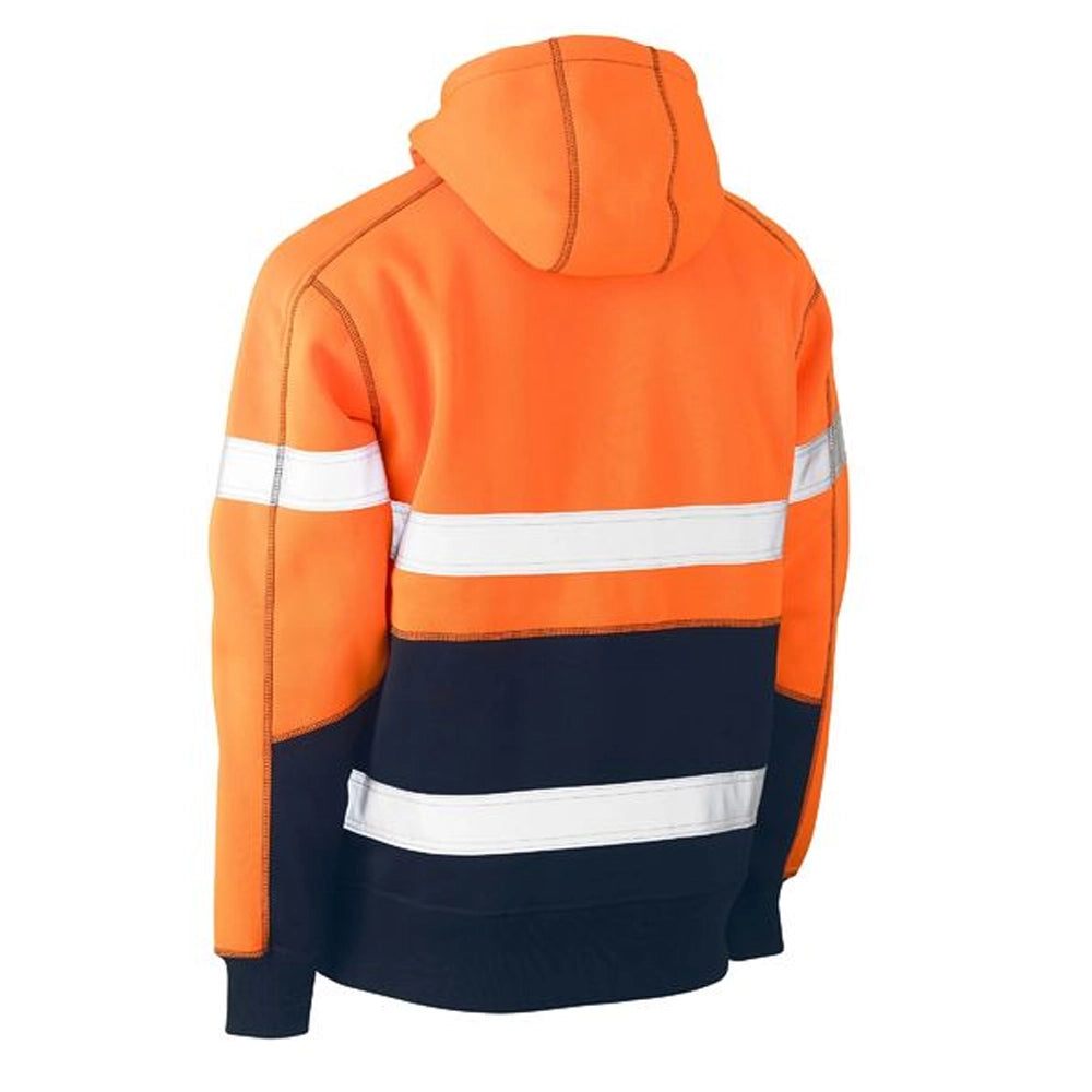 FIRMUS BISLEY TAPED TWO TONE FLEECE HOODIE PULLOVER ORANGE/NAVY
