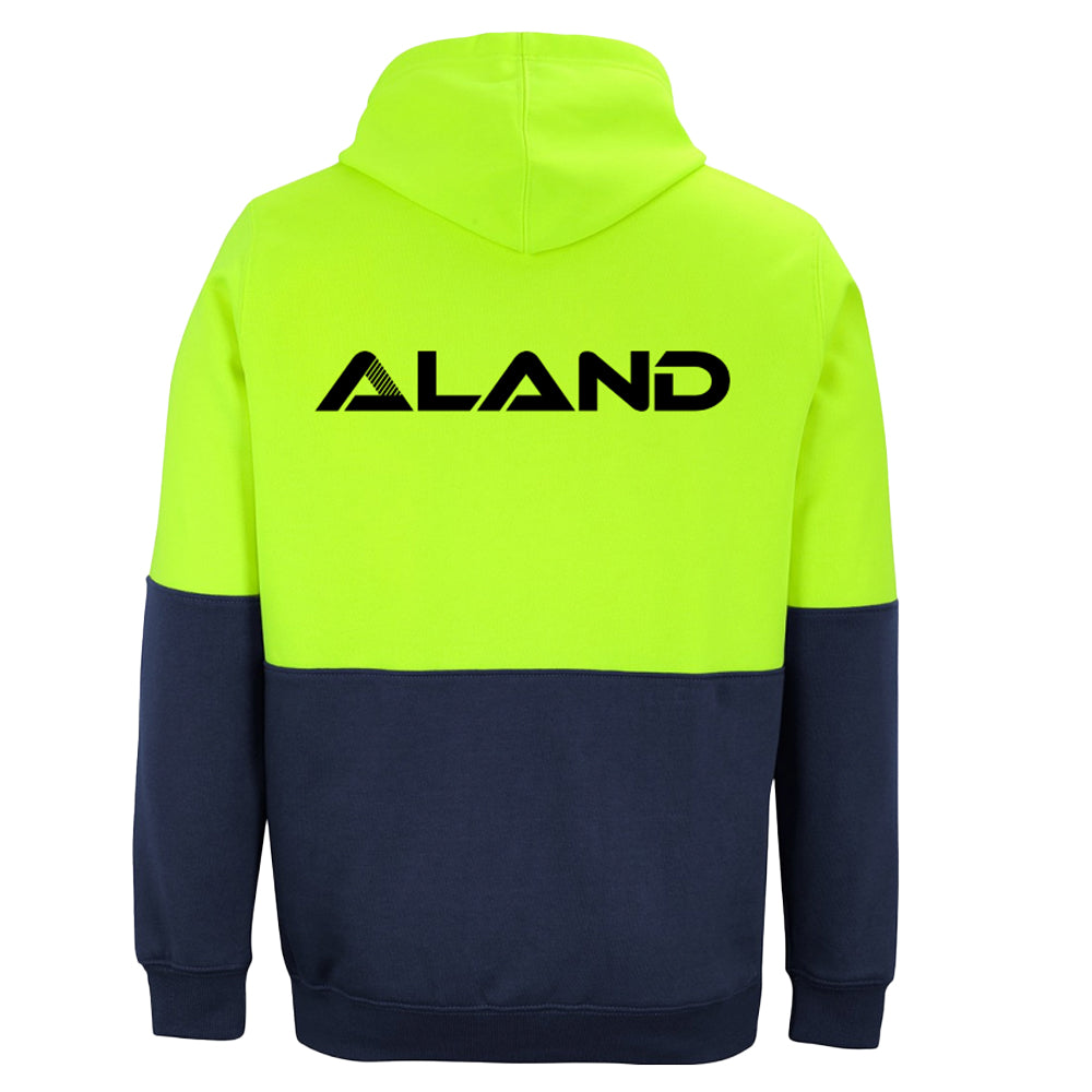 ALAND JB'S HI VIS PULL OVER HOODIE LIME (YELLOW)/NAVY