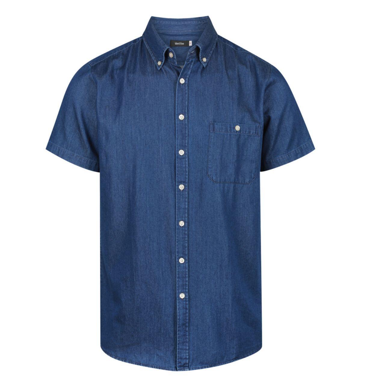 IDENTITEE DYLAN SHORT SLEEVE SHIRT INDIGO BLUE MENS