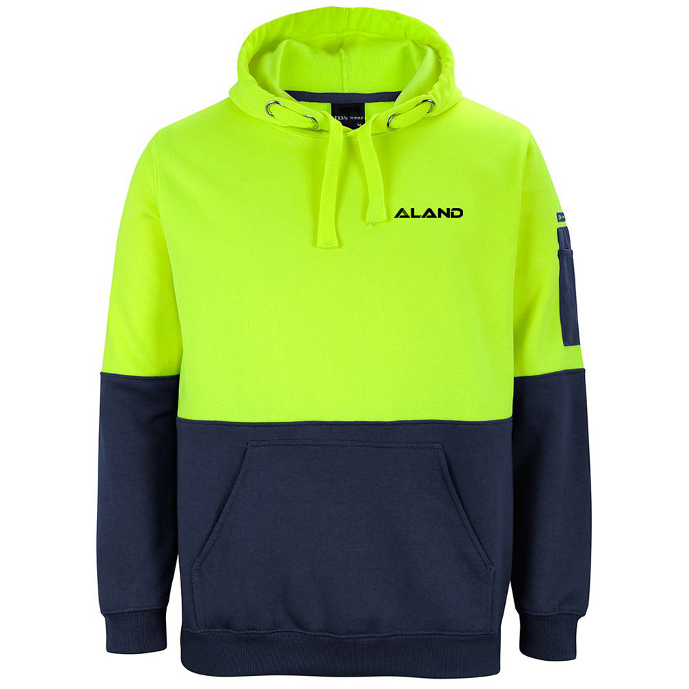 ALAND JB'S HI VIS PULL OVER HOODIE LIME (YELLOW)/NAVY