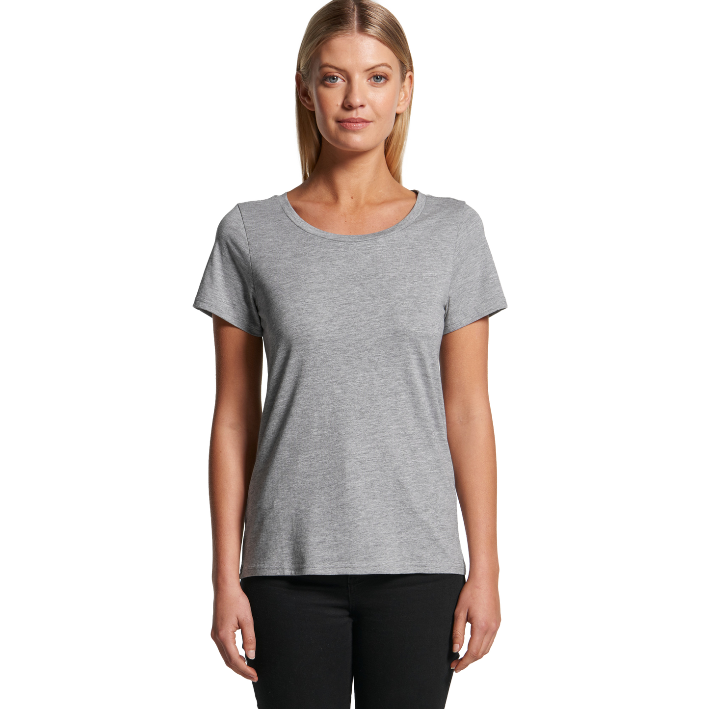 FIRMUS AS COLOUR SHALLOW SCOOP TEE WOMEN'S GREY MARLE