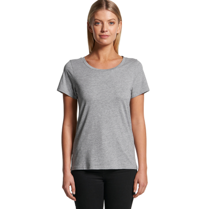 FIRMUS AS COLOUR SHALLOW SCOOP TEE WOMEN'S GREY MARLE