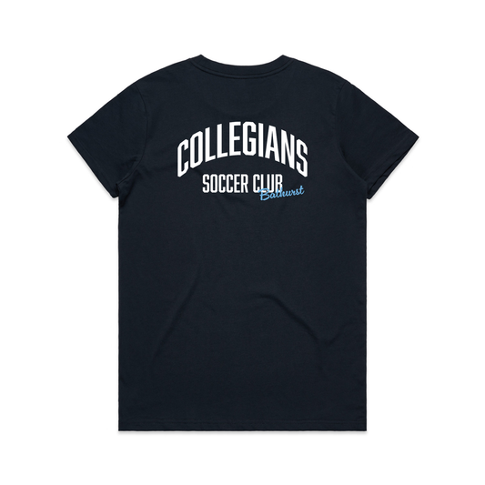 AS COLOUR COLLEGIANS SC MAPLE TEE NAVY WOMENS
