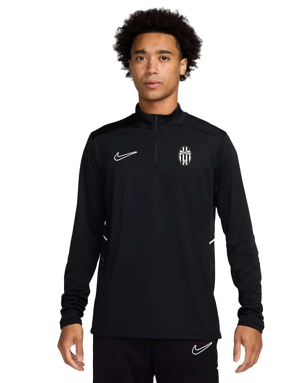 NIKE COOGEE UNITED FC DRI-FIT ACADEMY 25 DRILL TOP BLACK MEN'S