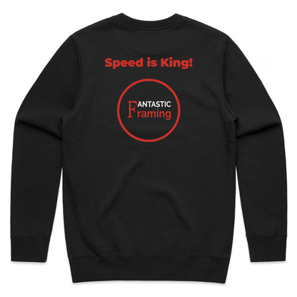 FANTASTIC FRAMING AS COLOUR STENCIL CREW SPEED IS KING BLACK