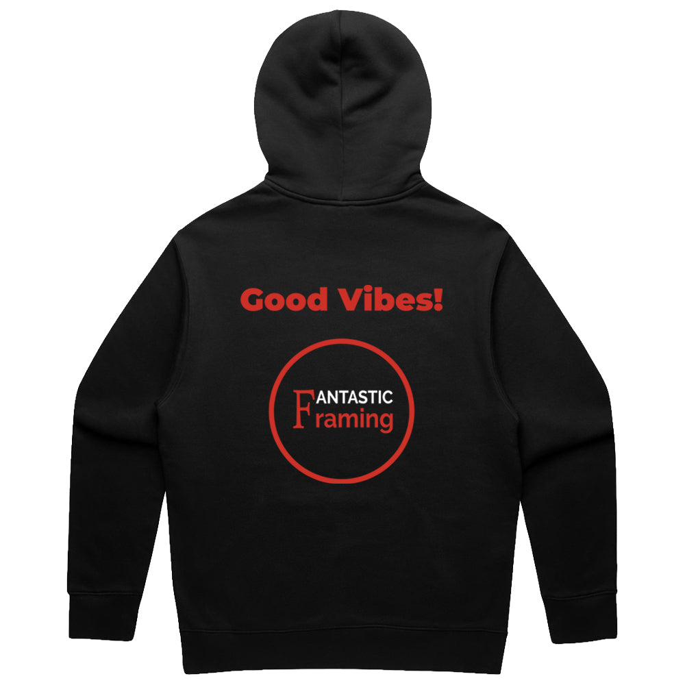 FANTASTIC FRAMING AS COLOUR RELAX HOOD MEN’S BLACK GOOD VIBES BLACK
