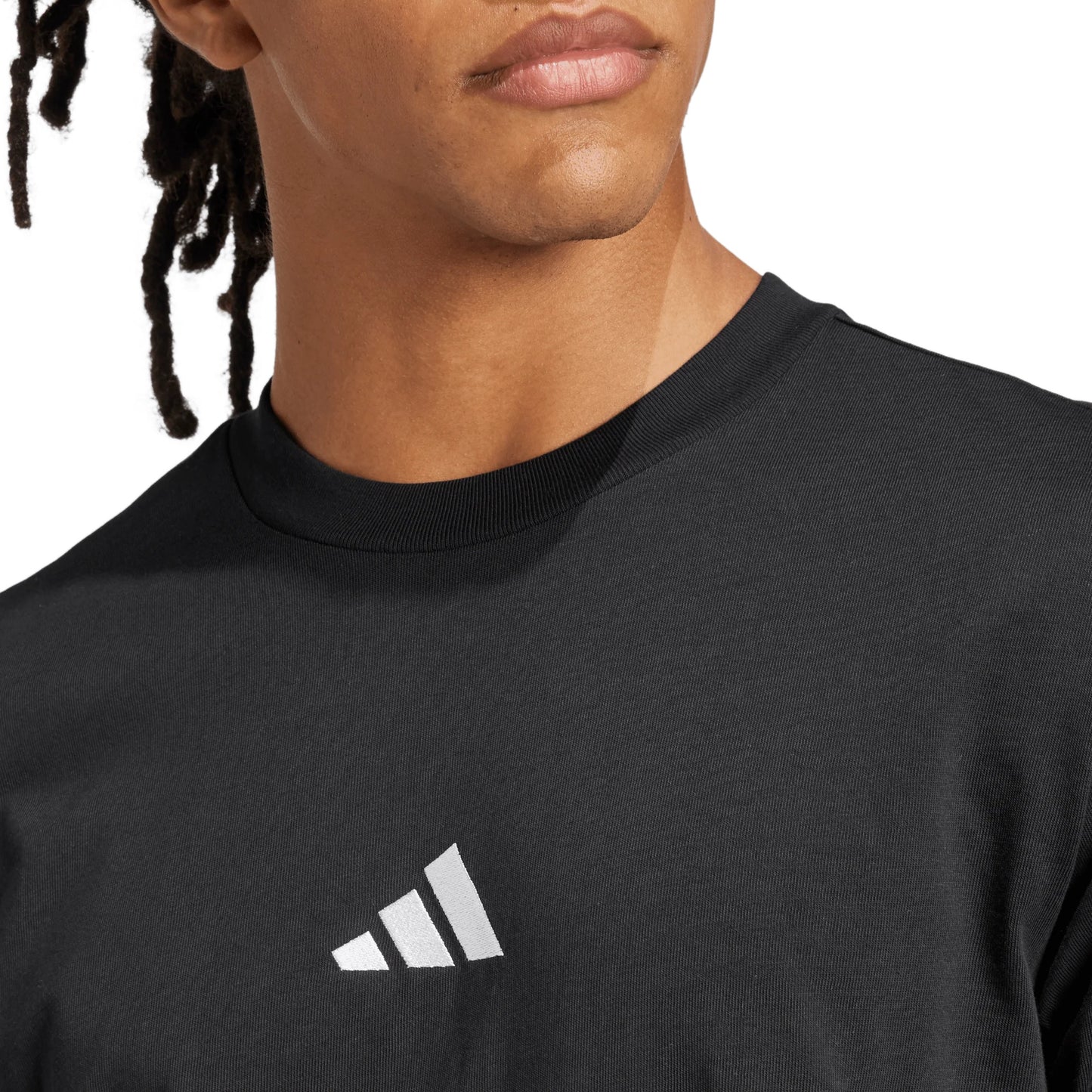 ADIDAS ESSENTIALS SMALL LOGO SINGLE JERSEY TEE BLACK MEN'S