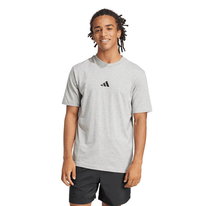ADIDAS ESSENTIALS SMALL LOGO SINGLE JERSEY TEE GREY MEN'S