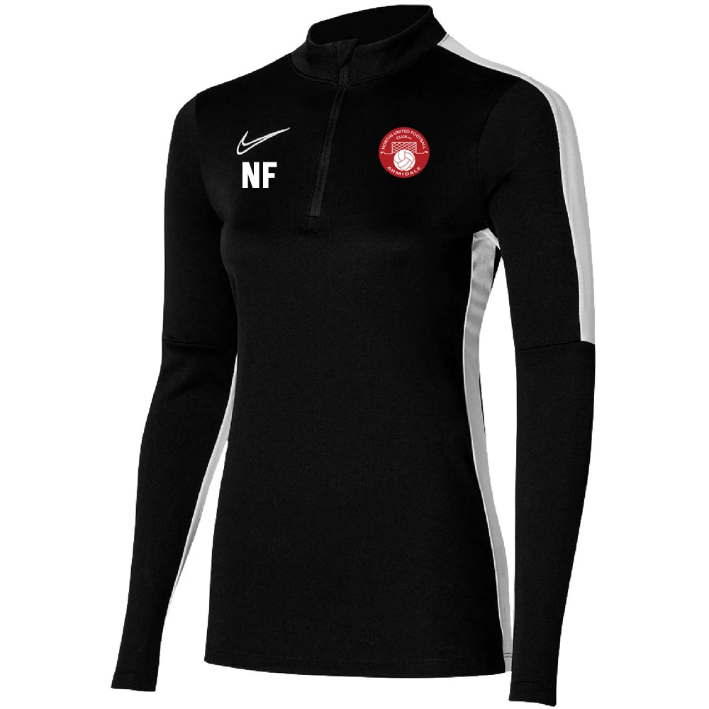 NIKE NORTHS UNITED FC DRI-FIT ACADEMY 23 DRILL TOP BLACK-WOMENS
