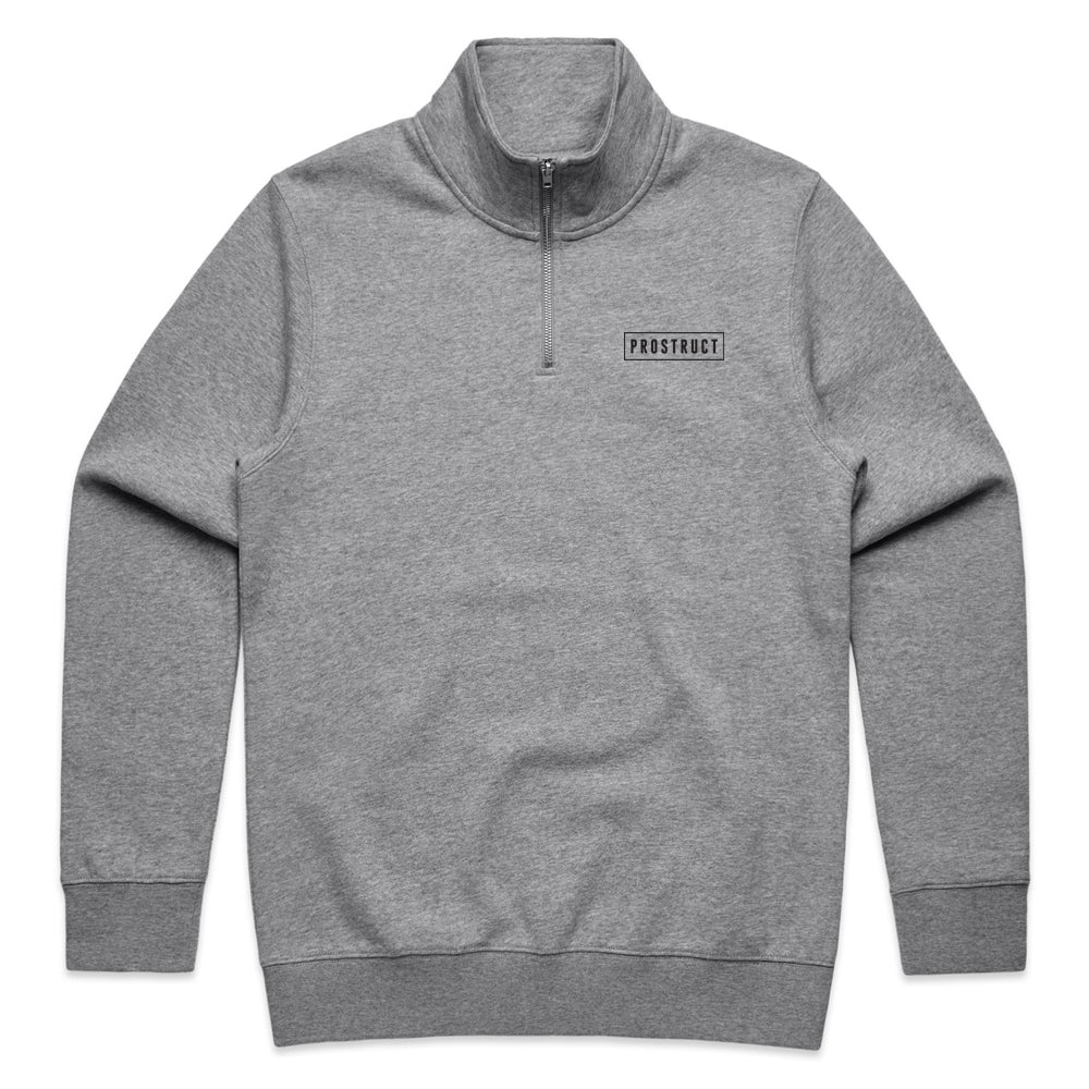 PROSTRUCT AS COLOUR STENCIL HALF ZIP CREW GREY MARLE MEN'S