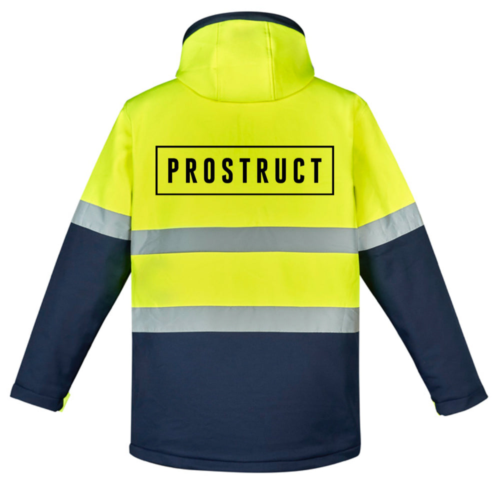 PROSTRUCT SYZMIK UNISEX HI VIS ANTARCTIC SOFTSHELL JACKET YELLOW/NAVY