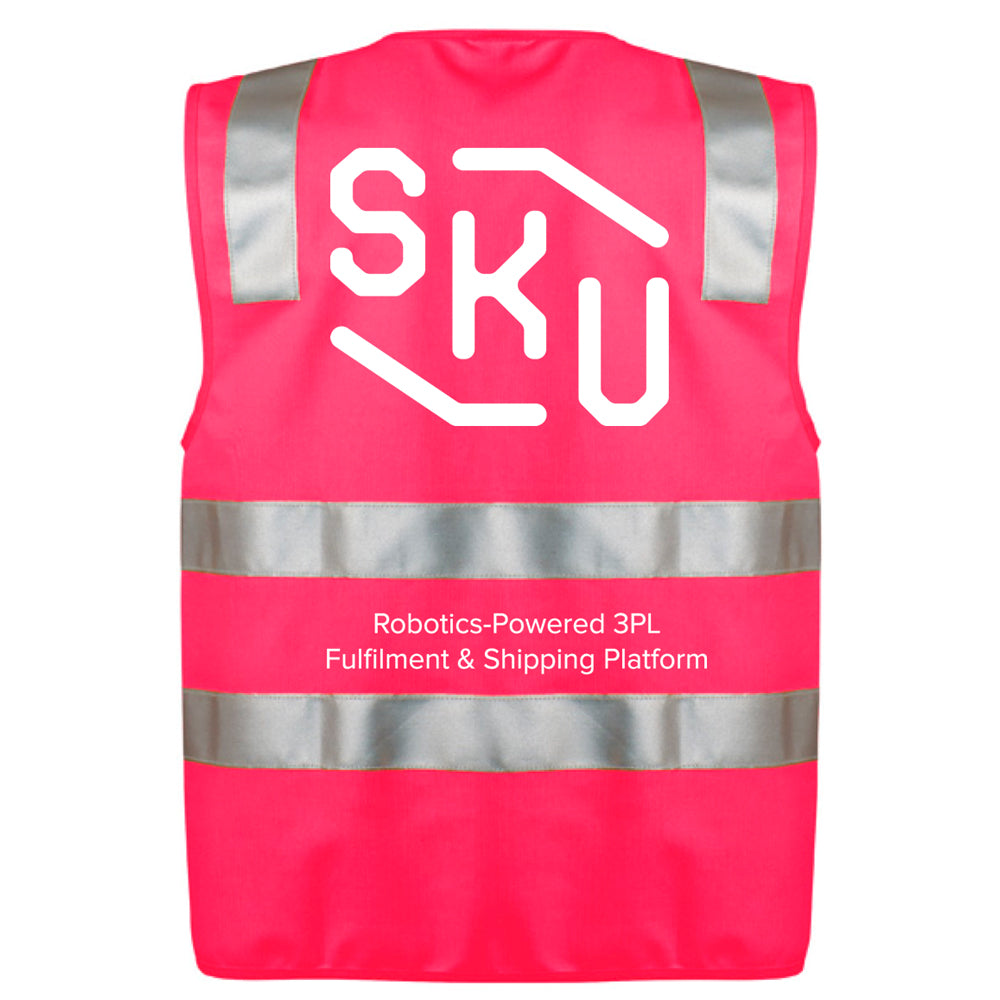 SKUTOPIA HI VIS FULL ZIP VEST UNISEX PINK