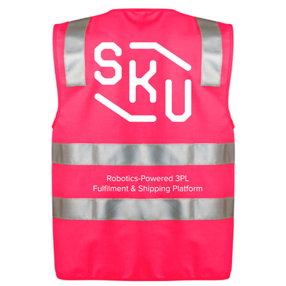 SKUTOPIA HI VIS FULL ZIP VEST UNISEX PINK