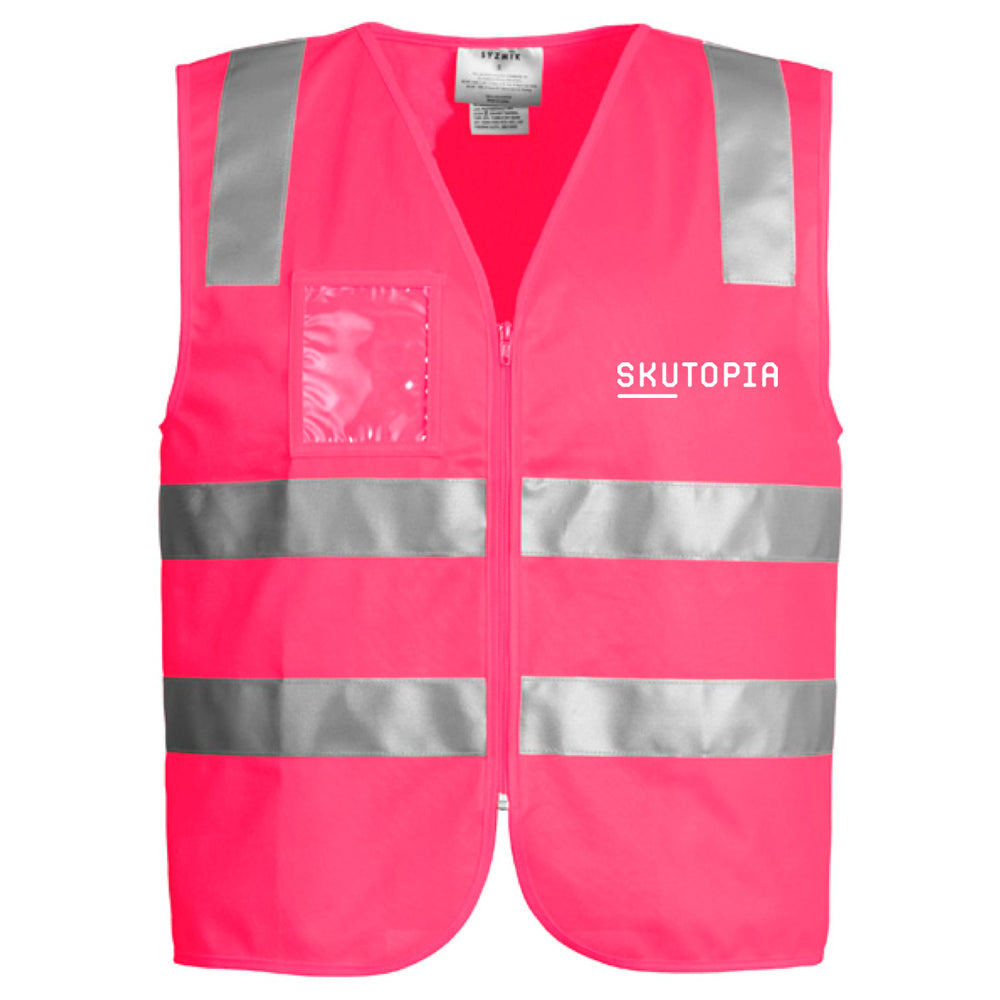 SKUTOPIA HI VIS FULL ZIP VEST UNISEX PINK