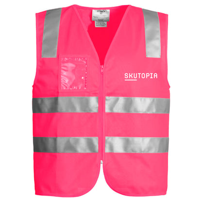 SKUTOPIA HI VIS FULL ZIP VEST UNISEX PINK