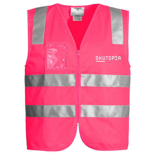 SKUTOPIA HI VIS FULL ZIP VEST UNISEX PINK
