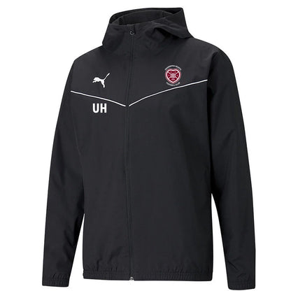 PUMA UNANDERRA HEARTS FC TEAM RISE ALL WEATHER JACKET BLACK-WHITE ADULTS