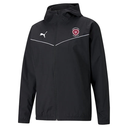 PUMA UNANDERRA HEARTS FC TEAM RISE ALL WEATHER JACKET BLACK-WHITE ADULTS