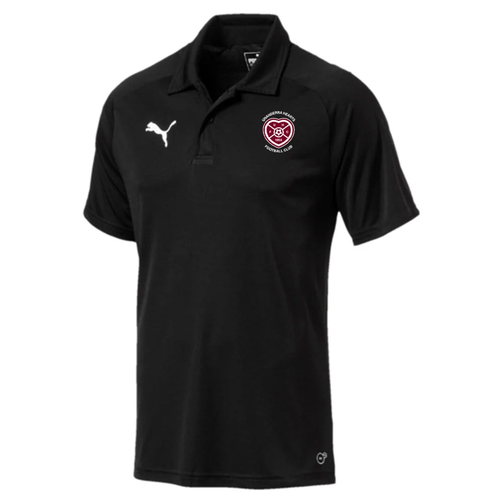 PUMA UNANDERRA HEARTS FC LIGA SIDELINE POLO BLACK YOUTH