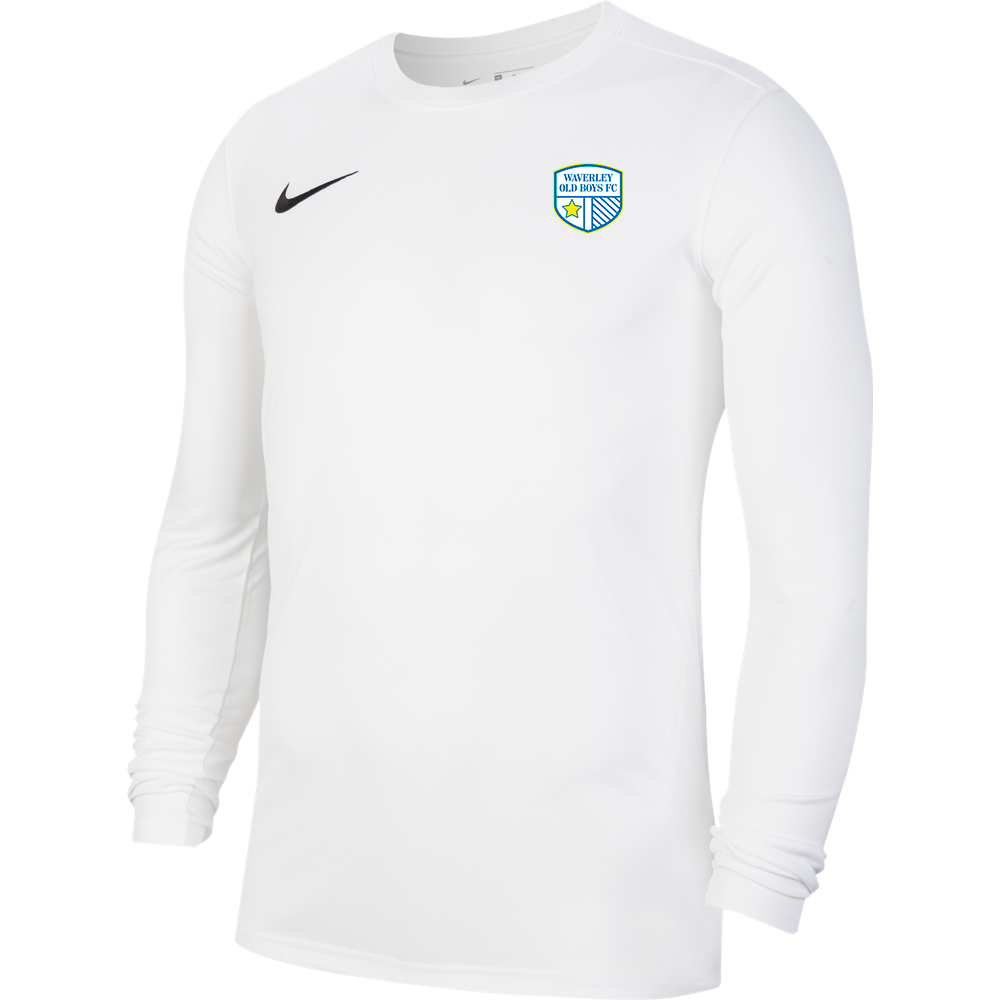 NIKE WAVERLEY OLD BOYS FC PARK 7 LONG SLEEVE TRAINING JERSEY WHITE-MENS