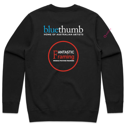 FANTASTIC FRAMING AS COLOUR STENCIL CREW BLACK MENS NO G&M