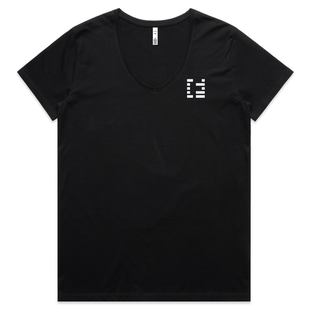 FIRMUS AS COLOUR MAPLE V NECK TEE WOMEN'S BLACK