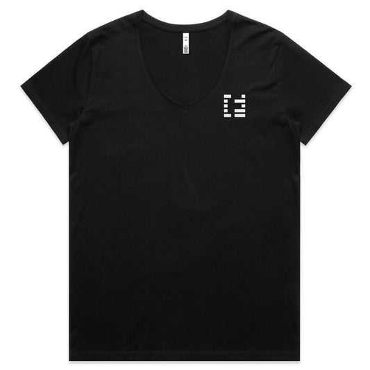 FIRMUS AS COLOUR MAPLE V NECK TEE WOMEN'S BLACK