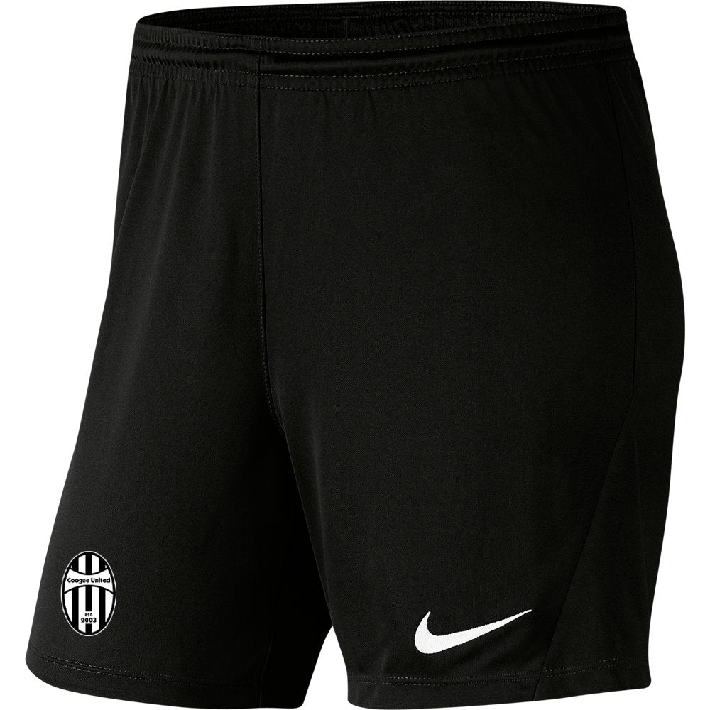 NIKE COOGEE UNITED PARK III SHORTS BLACK WOMENS