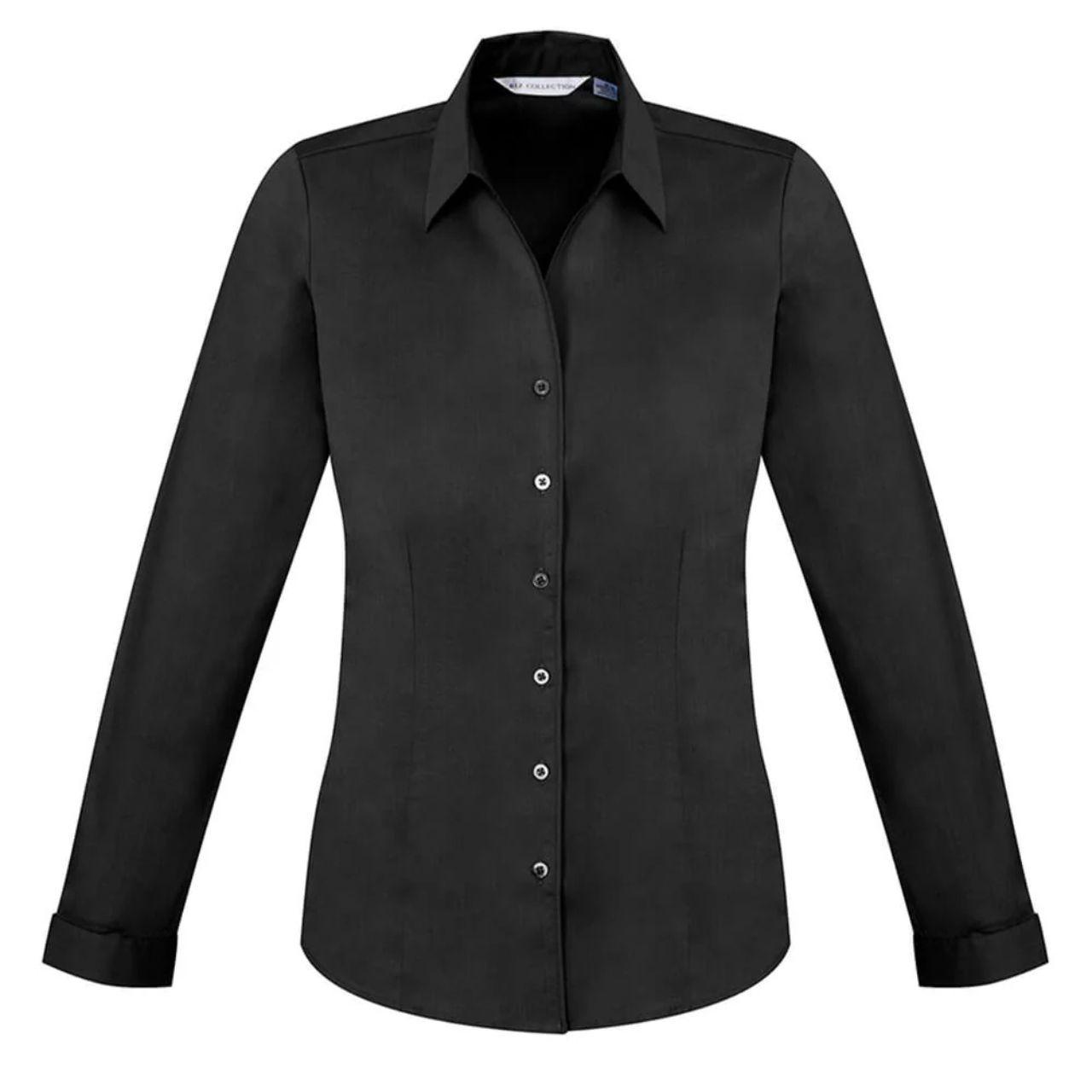 BIZ COLLECTION MONACO LONG SLEEVE SHIRT BLACK WOMENS