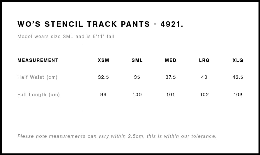 AS COLOUR STENCIL TRACK PANT WOMENS