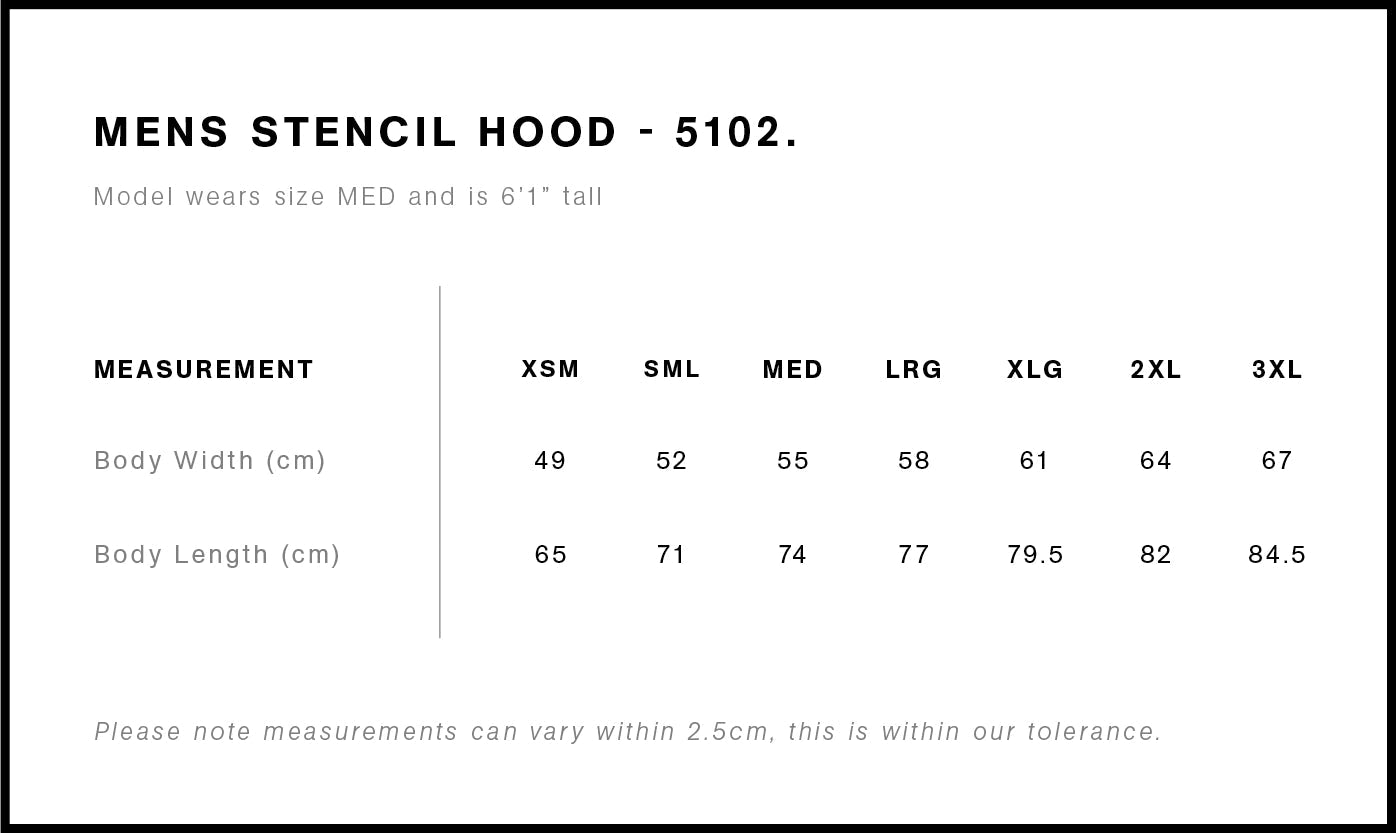 AS COLOUR STENCIL HOOD MENS